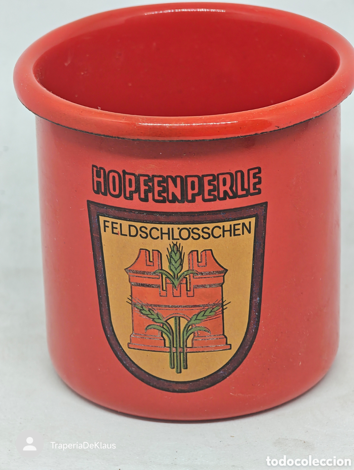 Coleccionismo de cervezas: Jarra metal Hopfenperle - Feldschl&ouml;sschen