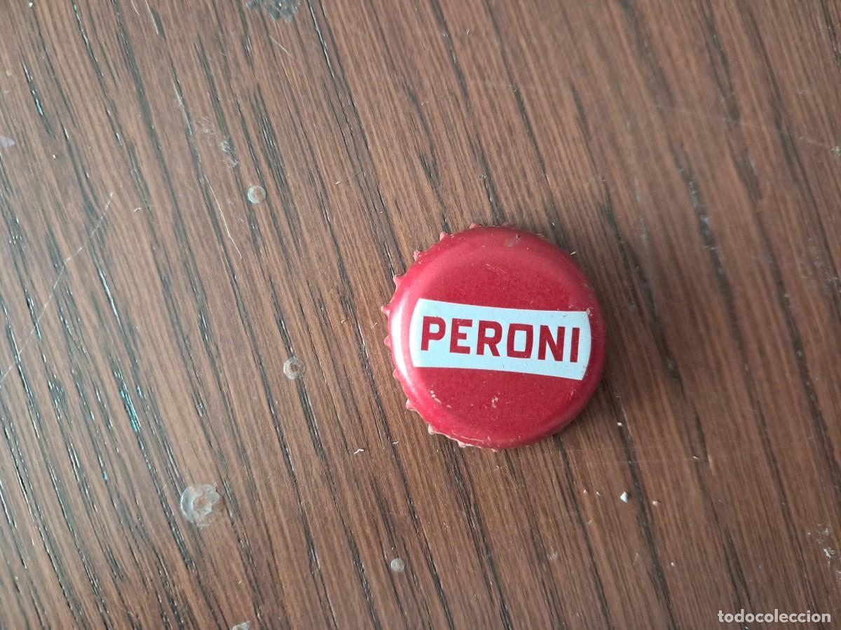 Coleccionismo de cervezas: chapa tap&oacute;n corona de cerveza, Peroni, Italia.