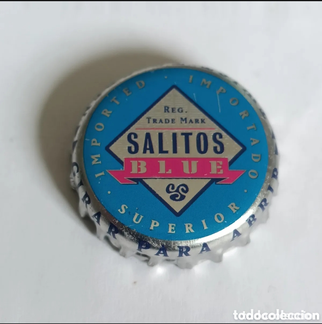Coleccionismo de cervezas: Chapa de cerveza alemana Salitos Blue.