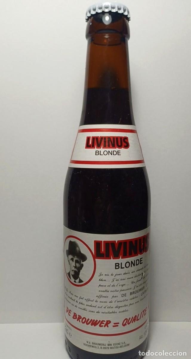 Coleccionismo de cervezas: Botella cerveza Livinus Blonde 33 cl, B&eacute;lgica, anterior a 2015