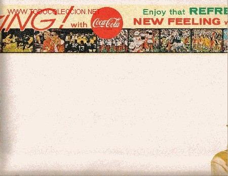 Coleccionismo de Coca-Cola y Pepsi: Poster Coca-cola. USA, Original a&ntilde;os 50. Coke