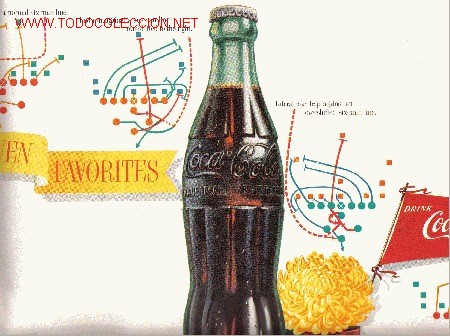 Collectionnisme de Coca-Cola et Pepsi: Poster Coca-cola. USA,Original  a&ntilde;os 50. Coke.28 x 40 cm