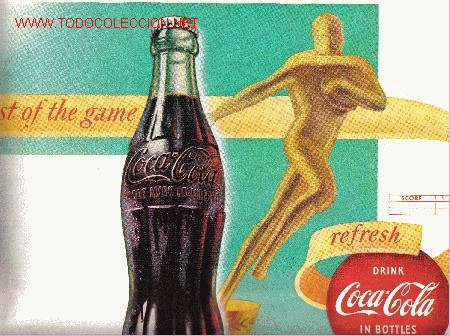 Collectionnisme de Coca-Cola et Pepsi: Poster Coca-cola. Original USA, a&ntilde;os 50. Coke