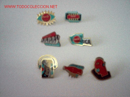 Collecting of Coca-Cola and Pepsi: QUEX  PINS - LOTE  SIETE PIN'S COCA - COLA