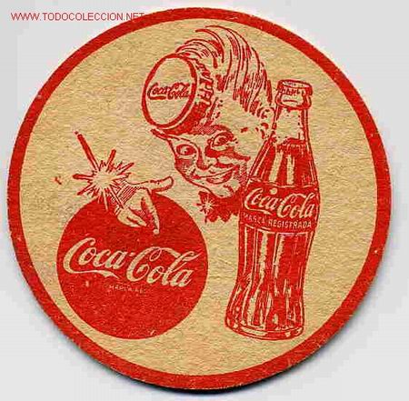 Coleccionismo de Coca-Cola y Pepsi: POSAVASOS COCA COLA DUENDE CUBA , A&Ntilde;OS 1950 , ORIGINAL , RB