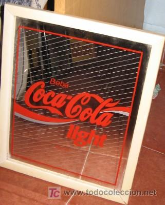 Coleccionismo de Coca-Cola y Pepsi: ESPEJO ENMARCADO DE COCA-COLA LIGHT - Foto 1