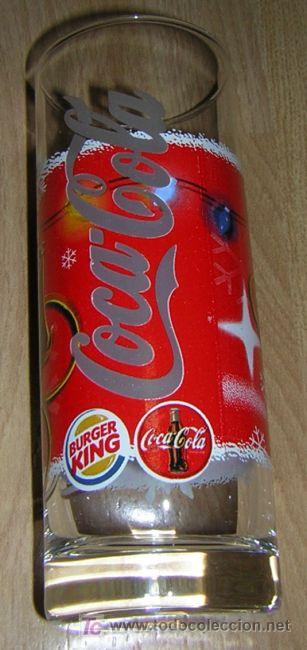 Collectionnisme de Coca-Cola et Pepsi: CRISTALERIA. VASO TUBO NAVIDE&Ntilde;O DE COCA COLA Y BURGUER KING.