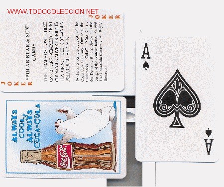 Collectionnisme de Coca-Cola et Pepsi: Baraja de p&oacute;ker publicitaria de Coca-Cola