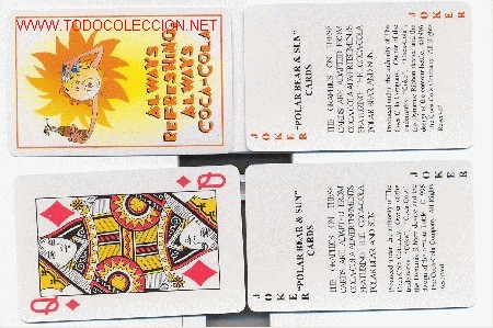 Collectionnisme de Coca-Cola et Pepsi: Baraja de p&oacute;ker publicitaria de Coca-Cola (Sol sudando)