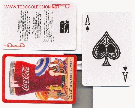 Collectionnisme de Coca-Cola et Pepsi: Baraja de p&oacute;ker publicitaria de Coca-Cola (Vaso gigante con Coca-Cola)
