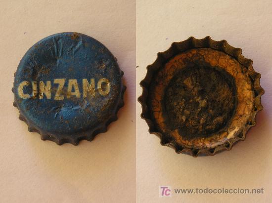 Collecting of Coca-Cola and Pepsi: **ANTIGUA CHAPA CORONA DE BOTELLIN DE VIDRIO,---CINZANO--- CON CORCHO EN EL INTERIOR**