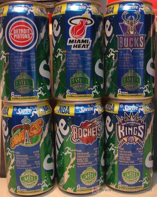 Coleccionismo de Coca-Cola y Pepsi: 6 LATAS SPRITE NBA DE ARGENTINA - Foto 1