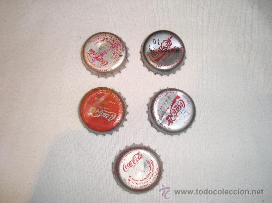 Collecting of Coca-Cola and Pepsi: 5 FANT&Aacute;STICAS CHAPAS DE COCACOLA DE DIFERENTES A&Ntilde;OS