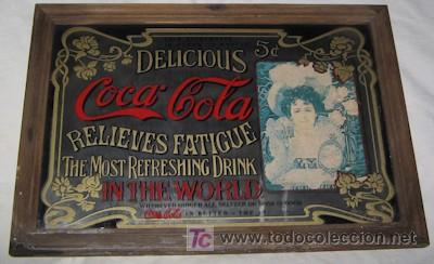 Coleccionismo de Coca-Cola y Pepsi: ESPEJO ENMARCADO DE COCA-COLA - Foto 1