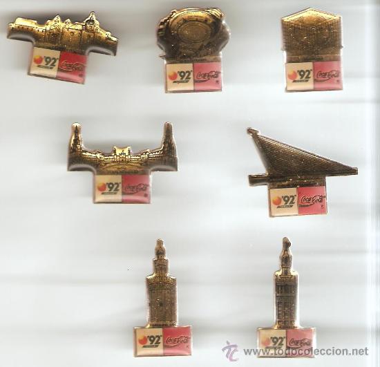 Colecionismo de Coca-Cola e Pepsi: LOTE 7 PINS COCA COLA MONUMENTOS SEVILLA EXPO 1992