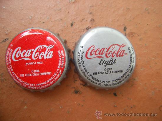 Colecionismo de Coca-Cola e Pepsi: 2 CHAPAS COCA COLA CL&Aacute;SICA-LIGHT. BARCELONA.FABR. CHAPAS U.-----LOTE N. 788------CARMANJO
