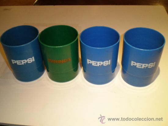 Collectionnisme de Coca-Cola et Pepsi: CUATRO VASOS A&Ntilde;OS 70 PEPSI