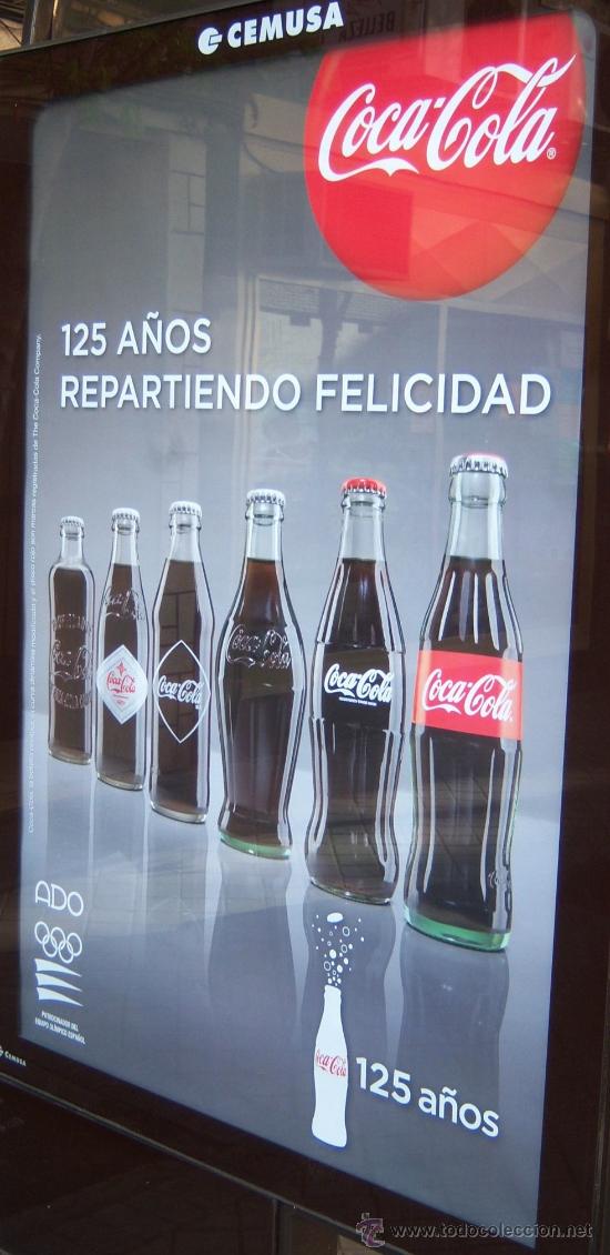 Collecting of Coca-Cola and Pepsi: El cartel gigante de 125 a&ntilde;os de Coca Cola para paradas de autob&uacute;s. 1,74 x 1,20 m.