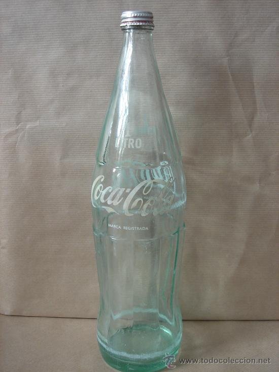 botella cristal coca-cola 1 litro con tapón. se - Compra venta en  todocoleccion