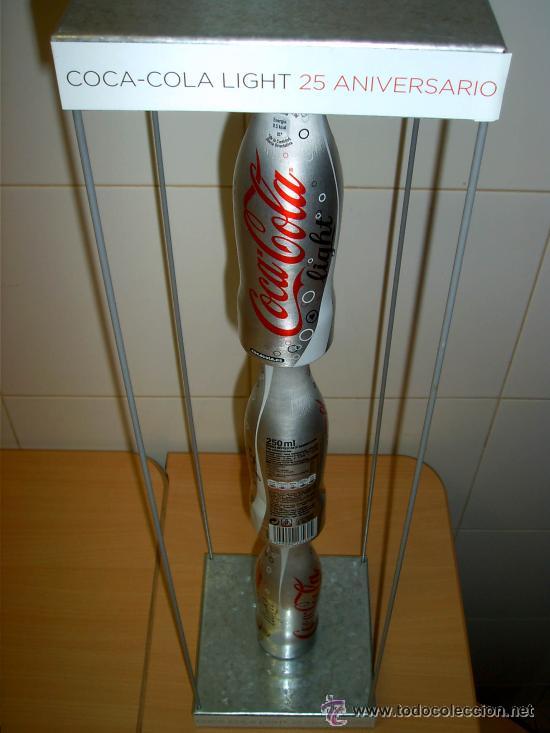Colecionismo de Coca-Cola e Pepsi: EXPOSITOR DISE&Ntilde;O CONMEMORATIVO 25 ANIVERSARIO COCA-COLA LIGHT 60 CMS