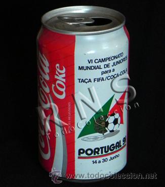 Colecionismo de Coca-Cola e Pepsi: ANTIGUA LATA COCA COLA EDICI&Oacute;N MUNDIAL F&Uacute;TBOL JUVENIL PORTUGAL 91 - COCACOLA DEPORTE BOTE 1991