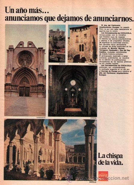 Collecting of Coca-Cola and Pepsi: PUBLICIDAD ANTIGUA. COCA COLA. RETIRADA DE PUBLICIDAD DE CIUDADES PATRIMONIO. 1976.