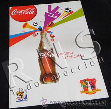 Collecting of Coca-Cola and Pepsi: PEQUE&Ntilde;O CARTEL SOBRE Y CARTA DE COCA COLA APOYO SELECCI&Oacute;N ESPA&Ntilde;OLA F&Uacute;TBOL MUNDIAL 2010 SUD&Aacute;FRICA