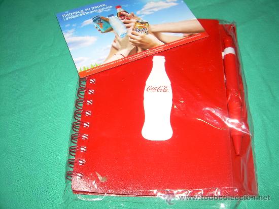 Colecionismo de Coca-Cola e Pepsi: libreta espiral+ bol&iacute;grafo + postal de Coca Cola. Precintado.