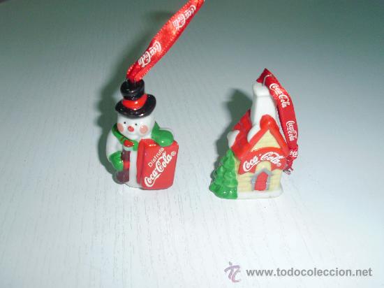 Colecionismo de Coca-Cola e Pepsi: DOS FIGURAS NAVIDE&Ntilde;AS PARA COLGAR CON PUBLICIDAD DE COCA COLA