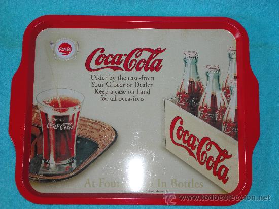 Collectionnisme de Coca-Cola et Pepsi: BONITA BANDEJA COCA COLA 38 X 29 CM. HOJALATA