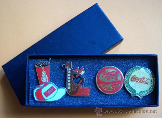 Collecting of Coca-Cola and Pepsi: 5 pins Coca Cola: f&uacute;tbol, m&uacute;sica, 1992, olimpiadas ... Esmaltados.
