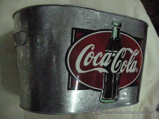 Coleccionismo de Coca-Cola y Pepsi: RECIPIENTE TIPO MACETERO DE LATA COCA COLA VINTAGE - Foto 1