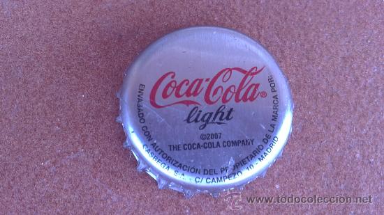 Collectionnisme de Coca-Cola et Pepsi: &-CHAPA DE COCA COLA-A&Ntilde;O :2007-