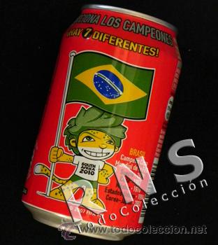 Collezionismo di Coca-Cola e Pepsi: LATA COCA COLA EDICI&Oacute;N MUNDIAL F&Uacute;TBOL 2010 SUD&Aacute;FRICA - BRASIL - VAC&Iacute;A - COCACOLA - DEPORTE