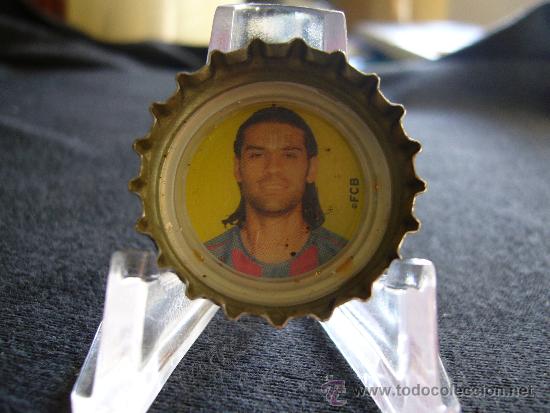 Collezionismo di Coca-Cola e Pepsi: Chapa de CocaCola. Jugador de F&uacute;tbol. F.C.Barcelona. Bar&ccedil;a.