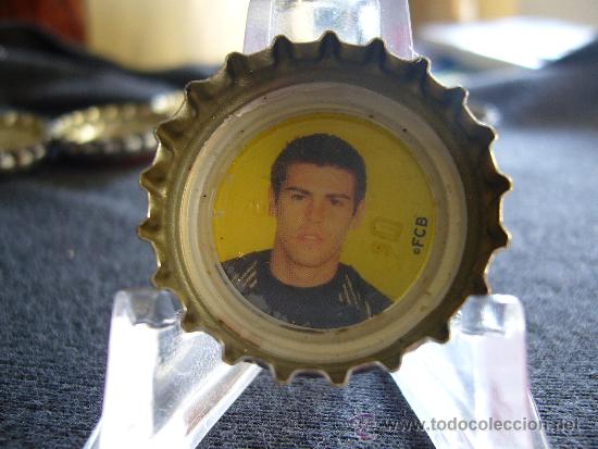 Collezionismo di Coca-Cola e Pepsi: Chapa de CocaCola. Jugador de F&uacute;tbol. F.C.Barcelona. Bar&ccedil;a.
