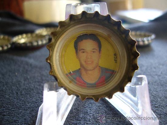 Collezionismo di Coca-Cola e Pepsi: Chapa de CocaCola. Jugador de F&uacute;tbol. F.C.Barcelona. Bar&ccedil;a.