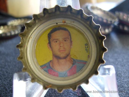 Collezionismo di Coca-Cola e Pepsi: Chapa de CocaCola. Jugador de F&uacute;tbol. F.C.Barcelona. Bar&ccedil;a.