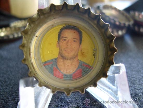 Collezionismo di Coca-Cola e Pepsi: Chapa de CocaCola. Jugador de F&uacute;tbol. F.C.Barcelona. Bar&ccedil;a.