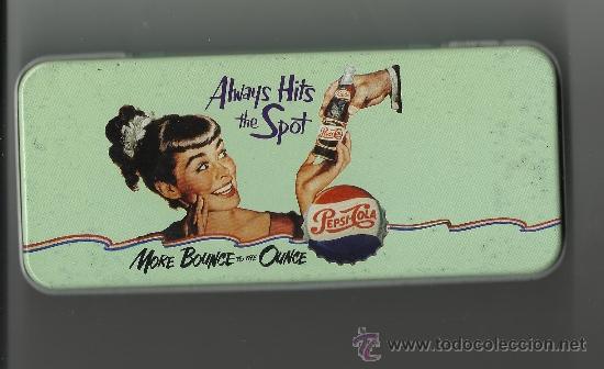 Collectionnisme de Coca-Cola et Pepsi: Lata para guardar lapices con publicidad serigrafiada de Pepsi Cola