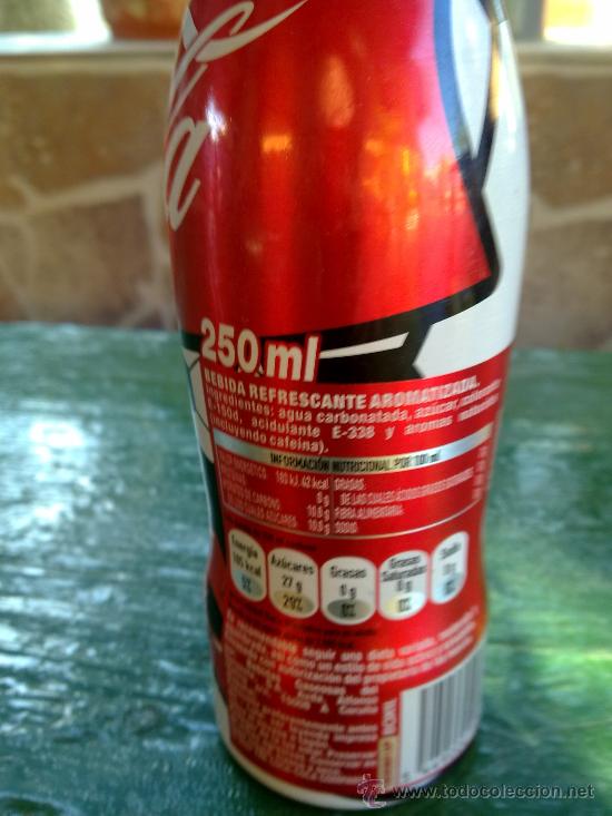 Coleccionismo de Coca-Cola y Pepsi: botella de cocacola de aluminio de 250 ml. goool. - Foto 4
