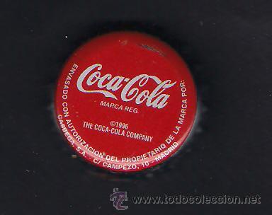 Collectionnisme de Coca-Cola et Pepsi: 1 CHAPA  de  **COCA COLA ** DE MADRID -  A&Ntilde;O 1996