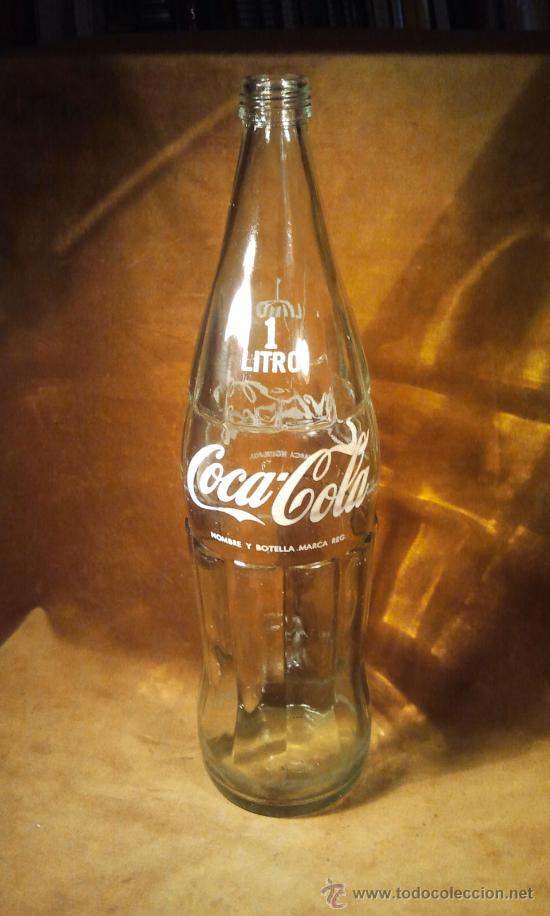 botella cristal coca-cola 1 litro con tapón. se - Compra venta en  todocoleccion