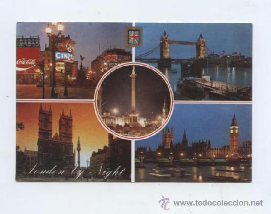 Colecionismo de Coca-Cola e Pepsi: POSTAL DE LONDRES CON PUBLICIDAD DE COCACOLA. CIRCULADA A&Ntilde;OS 80