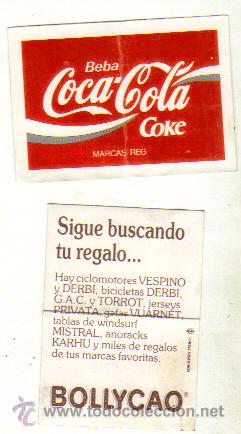 Colecionismo de Coca-Cola e Pepsi: COCA COLA**PEGATINA BOLLICAO**EDICIONES TREBOL