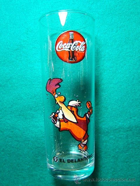 Sammeln von Coca-Cola und Pepsi: COCA COLA COKE-9 EL DELANTERO-THE FRONT 9-VASO DE TUBO EN VIDRIO-HERMOSO GRABADO EN COLOR-1970 ?.