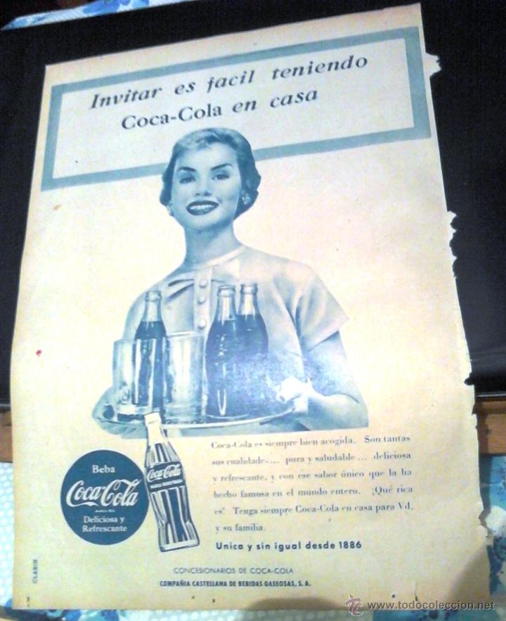 Colecionismo de Coca-Cola e Pepsi: Publicidad Coca-Cola a&ntilde;o 1956 ,de revista