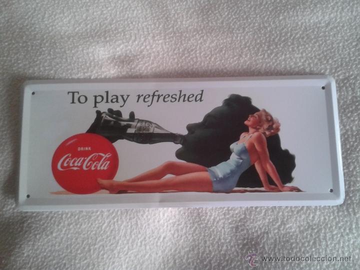 Colecionismo de Coca-Cola e Pepsi: chapa cartel coca coca  26x11 cms cms