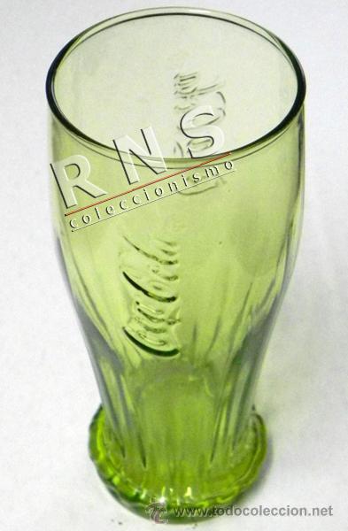 Coleccionismo de Coca-Cola y Pepsi: VASO DE COCA COLA - CRISTAL VERDE - LA BASE IMITA A CHAPA - PUBLICIDAD - M&Aacute;S COSAS COCACOLA EN VENTA