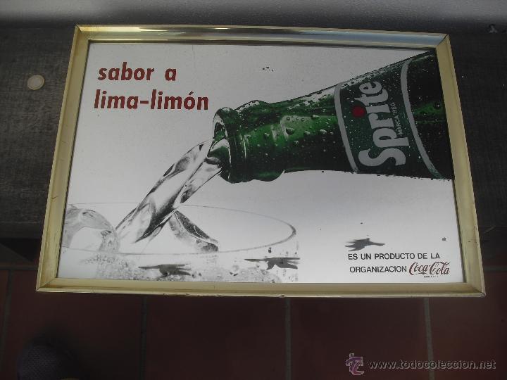 Collezionismo di Coca-Cola e Pepsi: Espejo de Sprite de Coca-Cola. Sabor Lima-Lim&oacute;n. El cuadro mide 50 x 35 cm.
